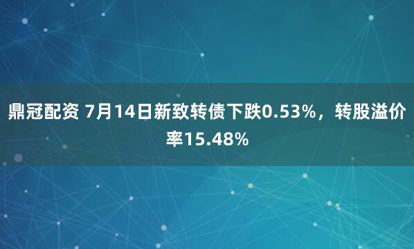 鼎冠配资 7月14日新致转债下跌0.53%，转股溢价率15.48%